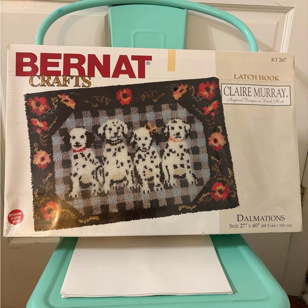 New Vintage Claire Murray Bernat Dalmatians Latch Hook Kit 27”x40” 267
